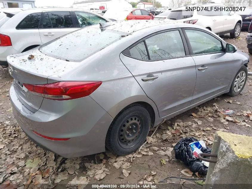 2017 Hyundai Elantra Se VIN: 5NPD74LF5HH208247 Lot: 40469398