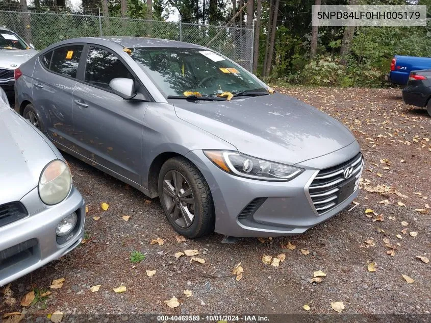 2017 Hyundai Elantra Se VIN: 5NPD84LF0HH005179 Lot: 40469589