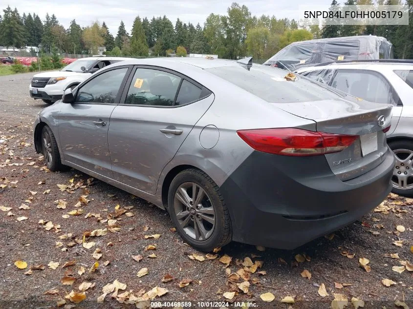 2017 Hyundai Elantra Se VIN: 5NPD84LF0HH005179 Lot: 40469589