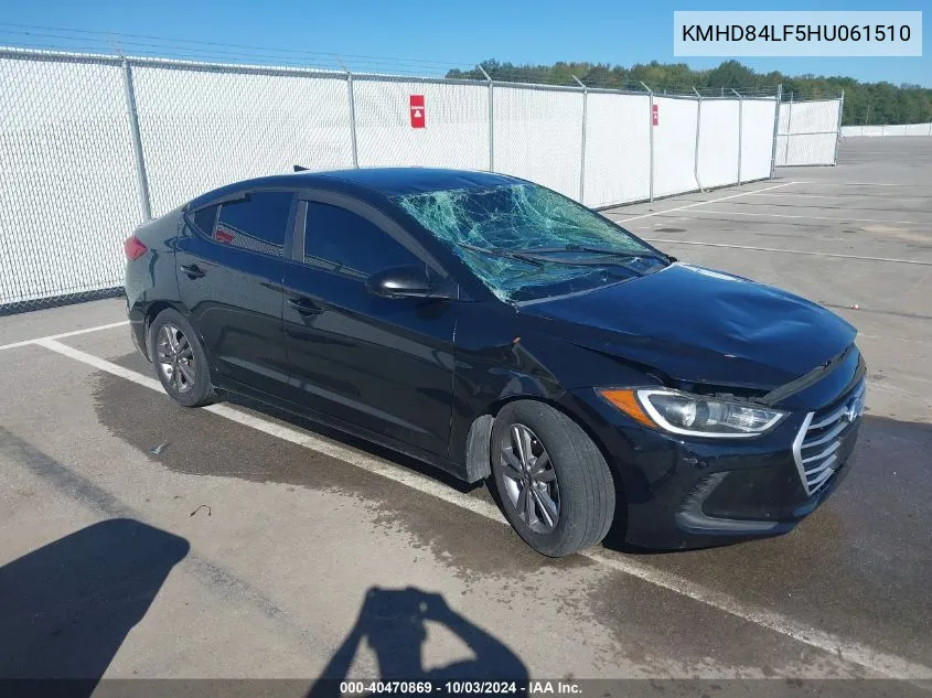 2017 Hyundai Elantra Se VIN: KMHD84LF5HU061510 Lot: 40470869