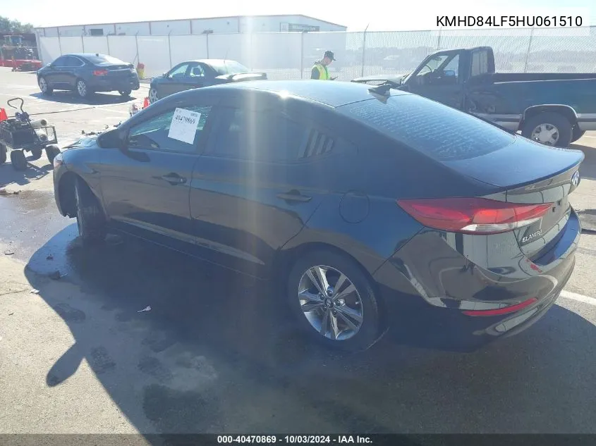 2017 Hyundai Elantra Se VIN: KMHD84LF5HU061510 Lot: 40470869