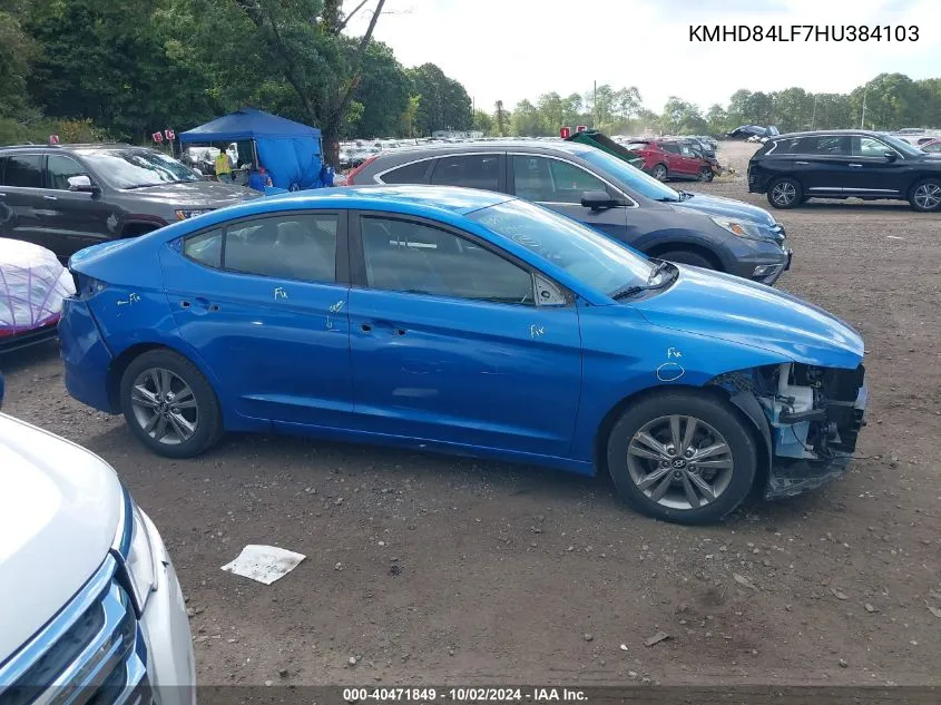 KMHD84LF7HU384103 2017 Hyundai Elantra Se