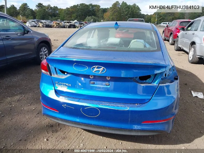 KMHD84LF7HU384103 2017 Hyundai Elantra Se