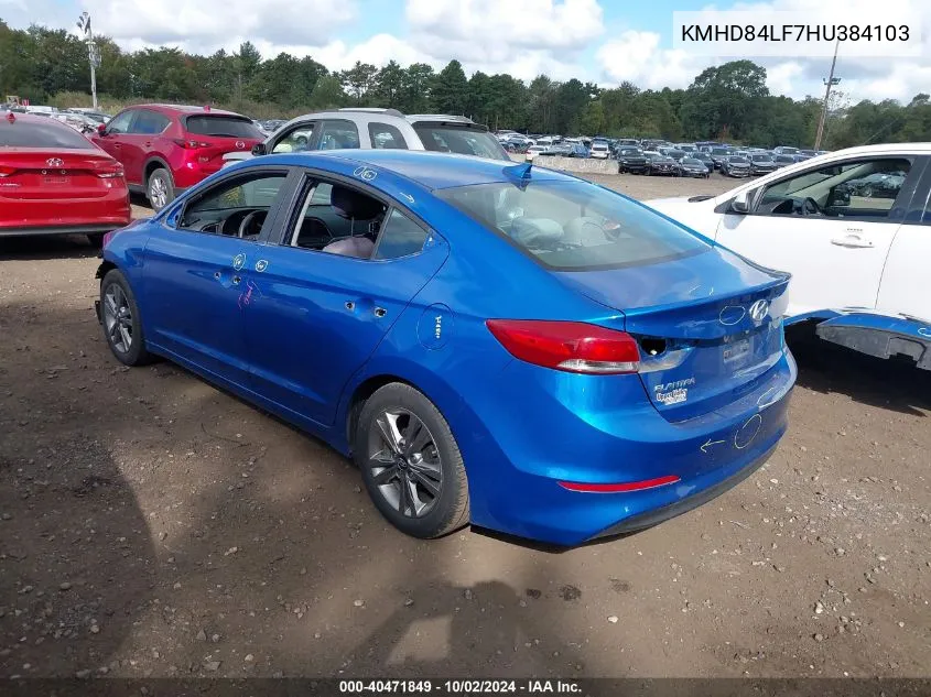 KMHD84LF7HU384103 2017 Hyundai Elantra Se