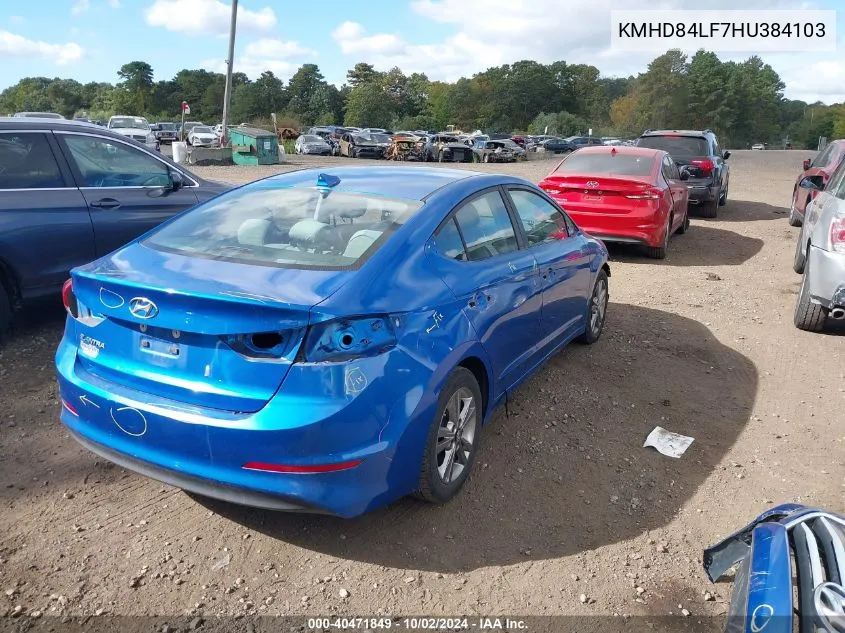 KMHD84LF7HU384103 2017 Hyundai Elantra Se