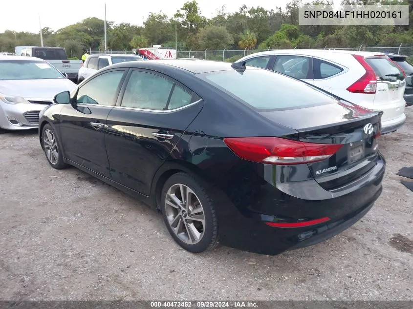 5NPD84LF1HH020161 2017 Hyundai Elantra Limited