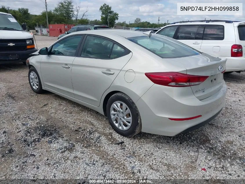 5NPD74LF2HH099858 2017 Hyundai Elantra Se