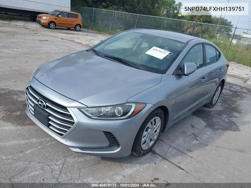 5NPD74LFXHH139751 2017 Hyundai Elantra Se