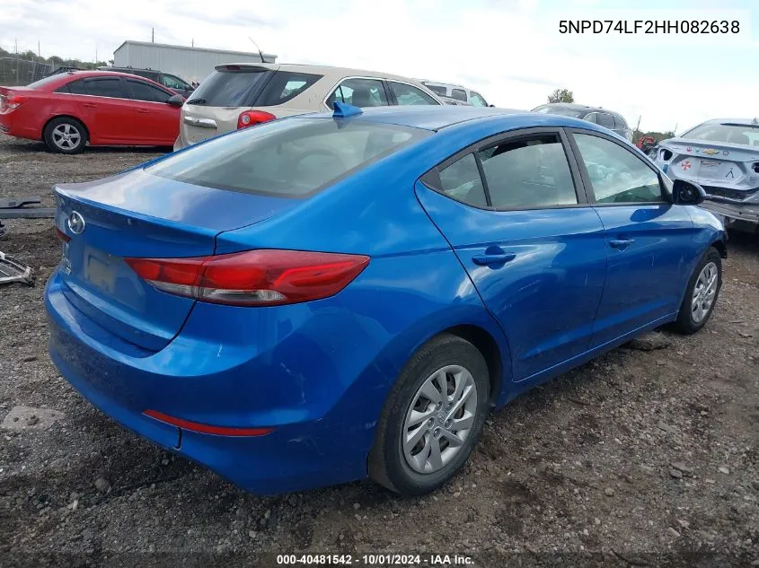 2017 Hyundai Elantra Se VIN: 5NPD74LF2HH082638 Lot: 40481542