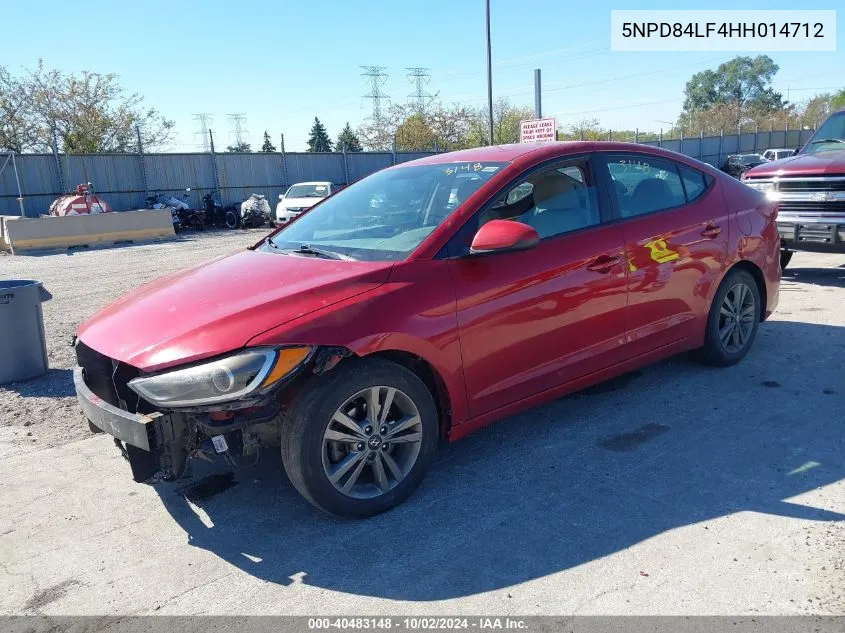 2017 Hyundai Elantra Se VIN: 5NPD84LF4HH014712 Lot: 40483148