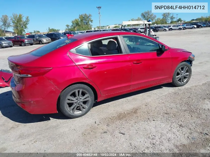 2017 Hyundai Elantra Se VIN: 5NPD84LF4HH014712 Lot: 40483148