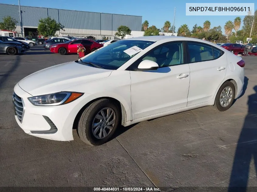 2017 Hyundai Elantra Se VIN: 5NPD74LF8HH096611 Lot: 40718860