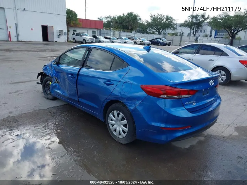 5NPD74LF7HH211179 2017 Hyundai Elantra Se