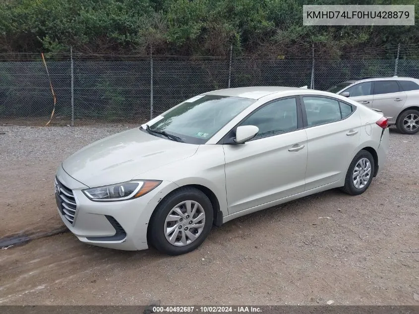 2017 Hyundai Elantra Se VIN: KMHD74LF0HU428879 Lot: 40492687