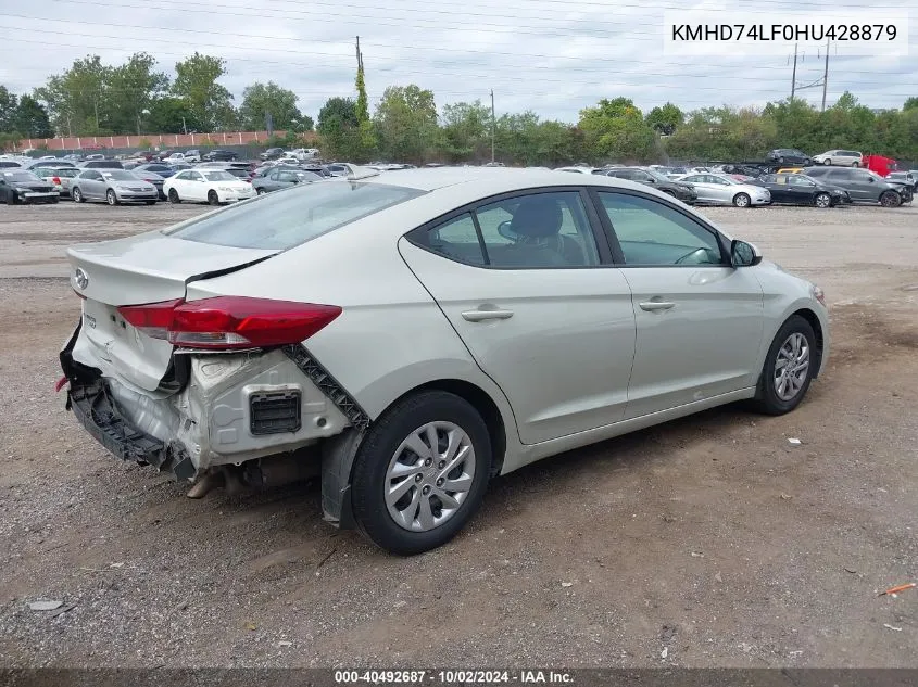 KMHD74LF0HU428879 2017 Hyundai Elantra Se