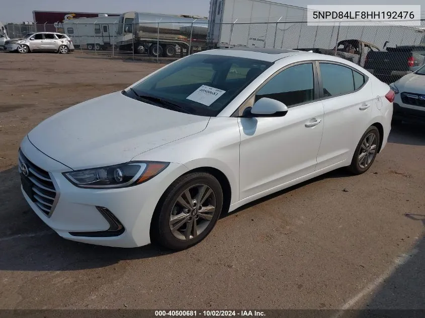 5NPD84LF8HH192476 2017 Hyundai Elantra Value Edition