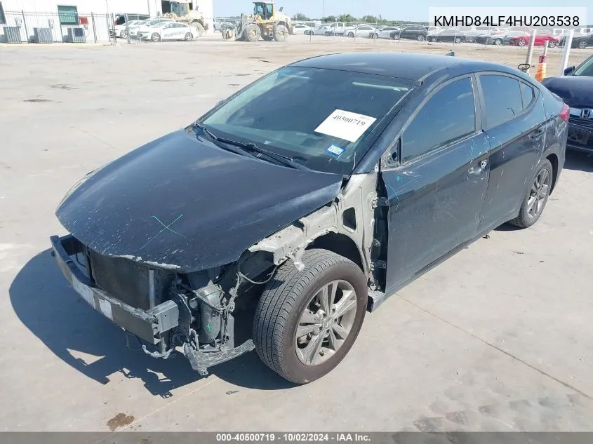 KMHD84LF4HU203538 2017 Hyundai Elantra Se