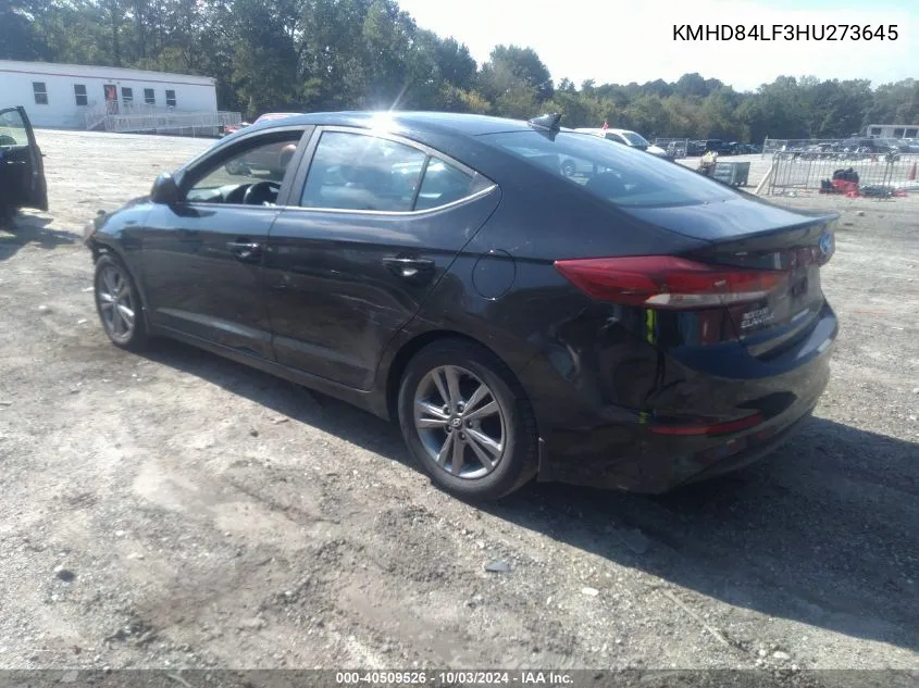 KMHD84LF3HU273645 2017 Hyundai Elantra Value Edition