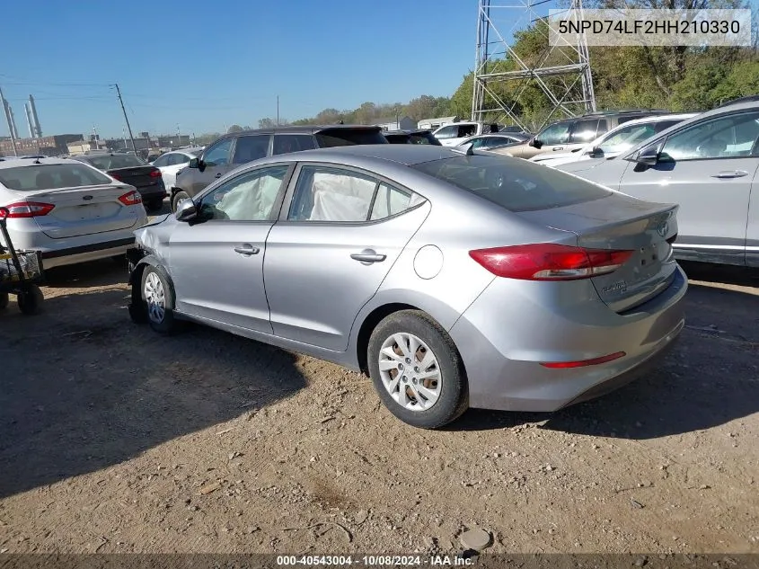 5NPD74LF2HH210330 2017 Hyundai Elantra Se