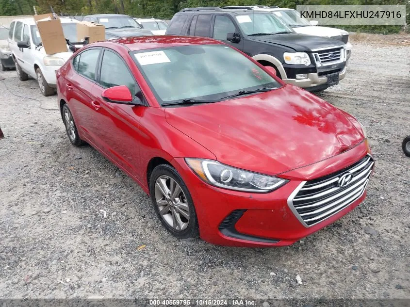 KMHD84LFXHU247916 2017 Hyundai Elantra Se