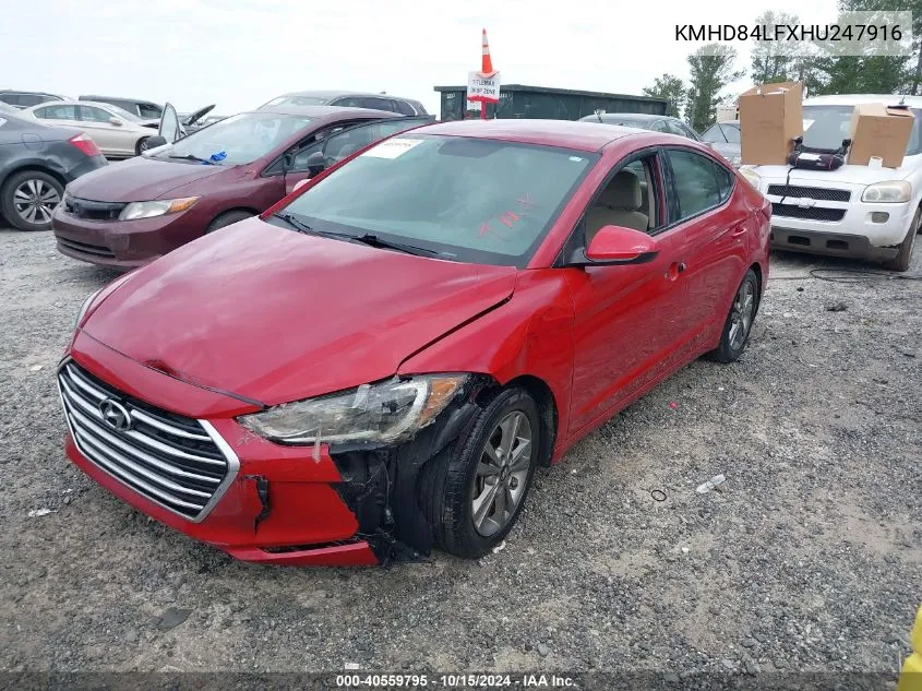 KMHD84LFXHU247916 2017 Hyundai Elantra Se