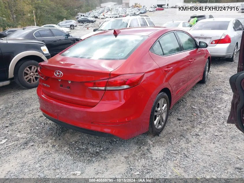 KMHD84LFXHU247916 2017 Hyundai Elantra Se