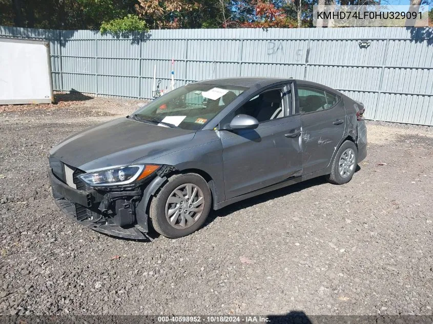 KMHD74LF0HU329091 2017 Hyundai Elantra Se