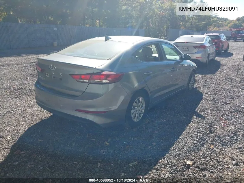 KMHD74LF0HU329091 2017 Hyundai Elantra Se