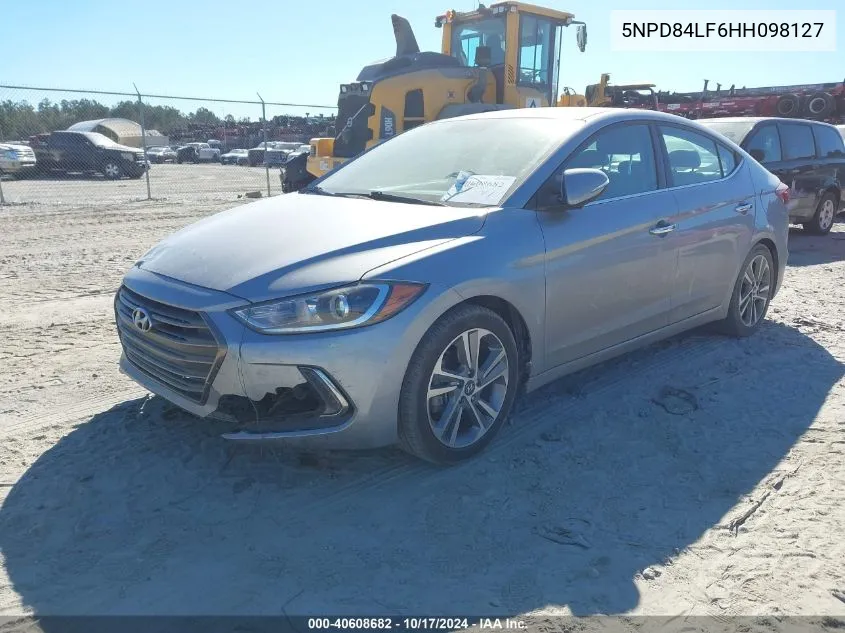 2017 Hyundai Elantra Limited VIN: 5NPD84LF6HH098127 Lot: 40608682