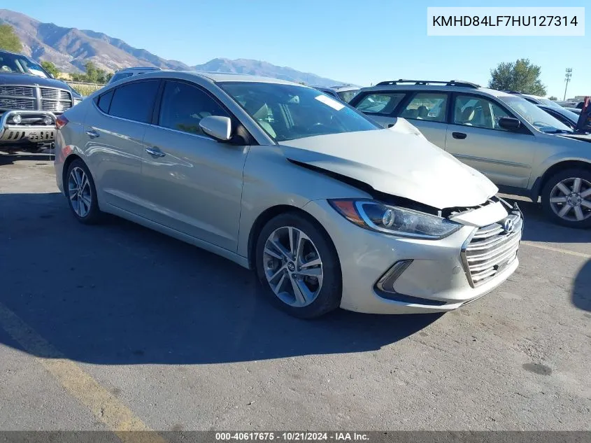 2017 Hyundai Elantra Limited VIN: KMHD84LF7HU127314 Lot: 40617675