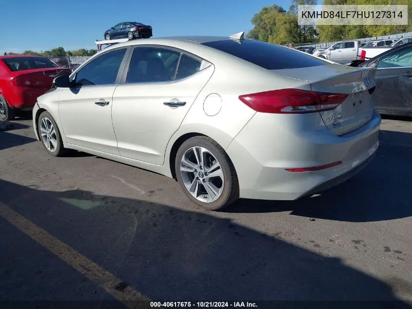 KMHD84LF7HU127314 2017 Hyundai Elantra Limited