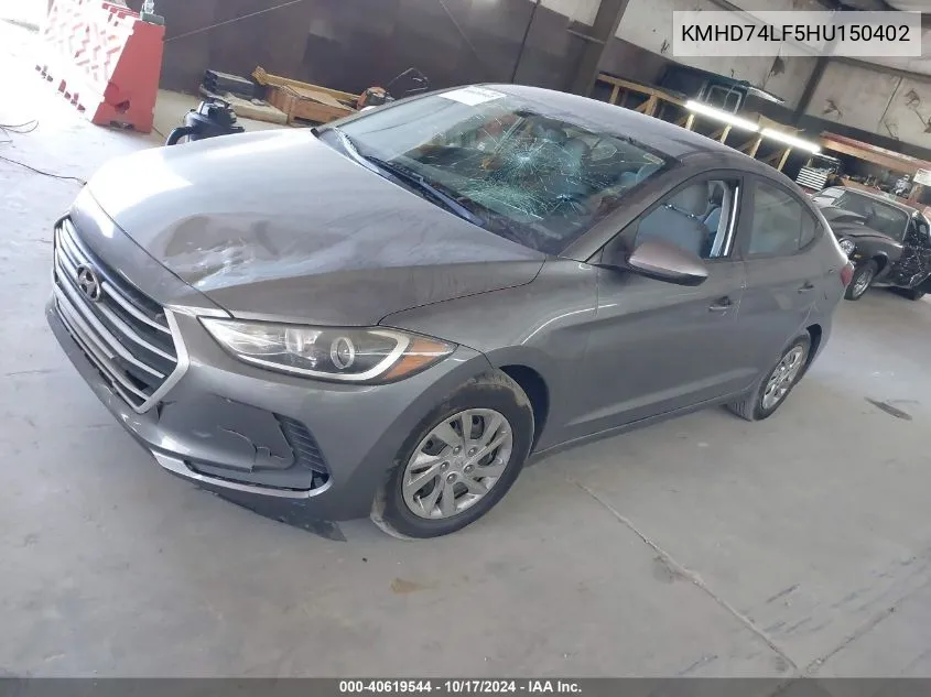 KMHD74LF5HU150402 2017 Hyundai Elantra Se