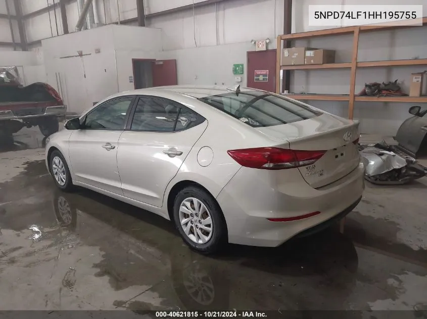 5NPD74LF1HH195755 2017 Hyundai Elantra Se