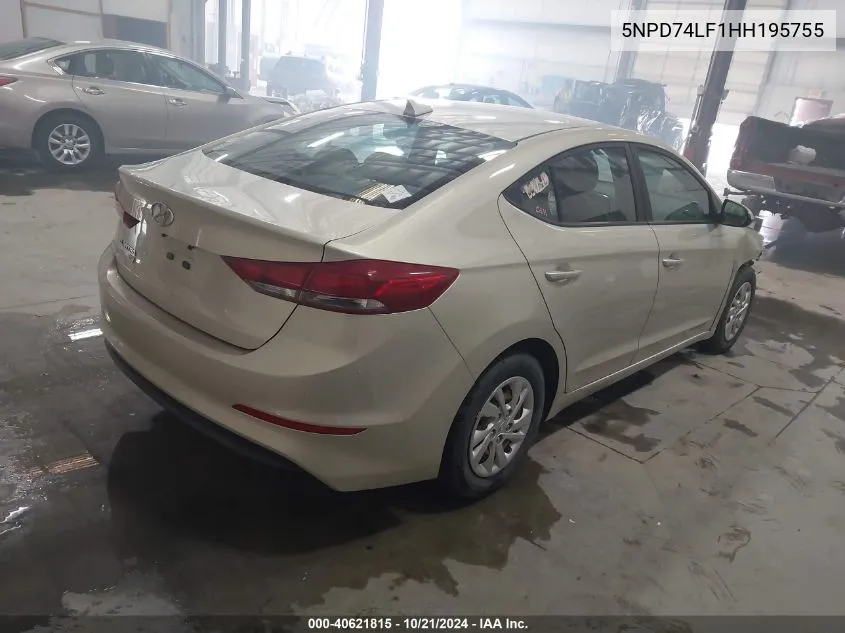 5NPD74LF1HH195755 2017 Hyundai Elantra Se