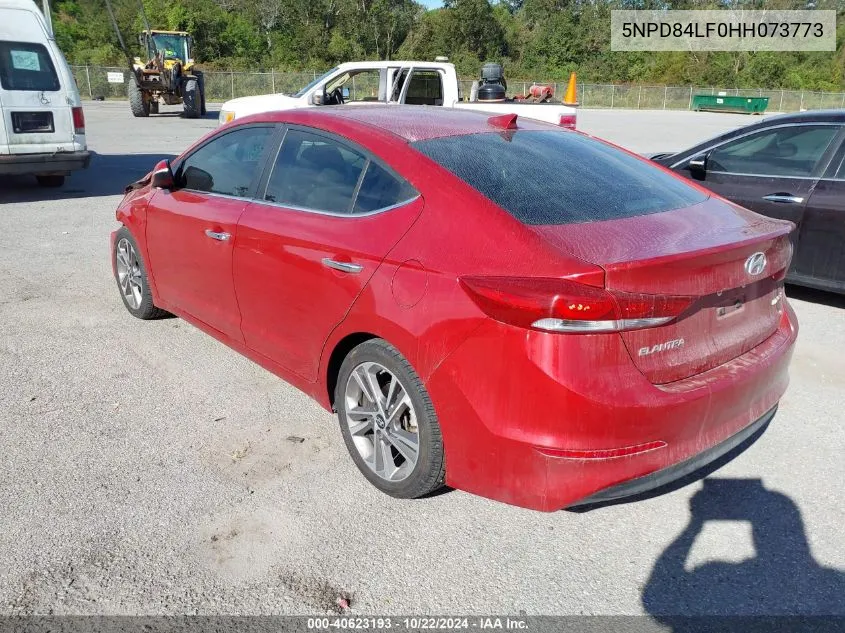 2017 Hyundai Elantra Limited VIN: 5NPD84LF0HH073773 Lot: 40623193