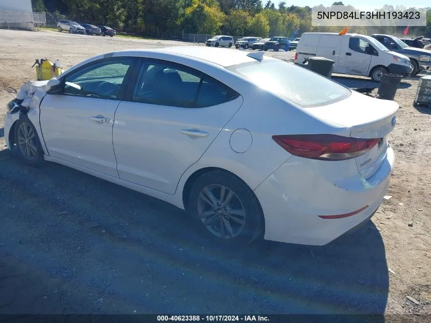 5NPD84LF3HH193423 2017 Hyundai Elantra Value Edition