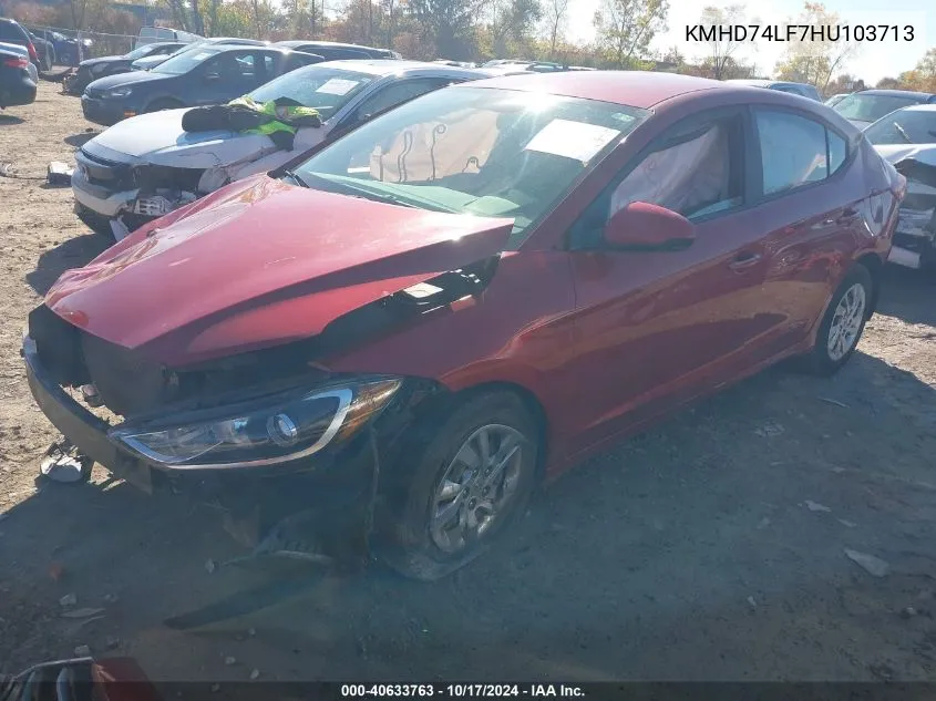 KMHD74LF7HU103713 2017 Hyundai Elantra Se