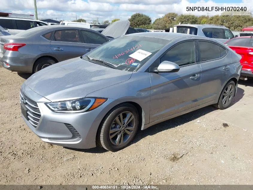 5NPD84LF5HH070240 2017 Hyundai Elantra Se