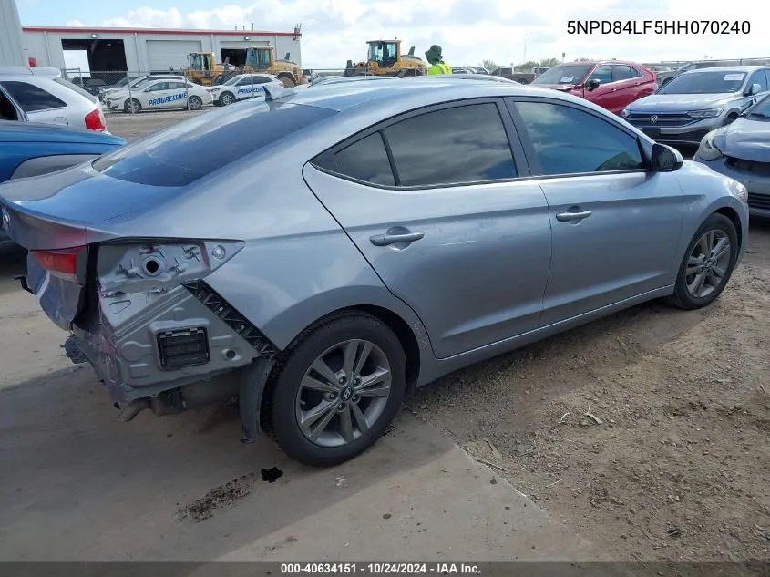 5NPD84LF5HH070240 2017 Hyundai Elantra Se