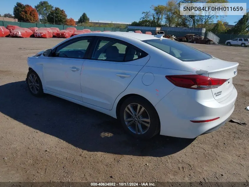 2017 Hyundai Elantra Se VIN: 5NPD84LF0HH011659 Lot: 40634582