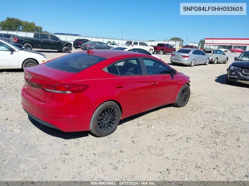 5NPD84LF0HH053605 2017 Hyundai Elantra Se