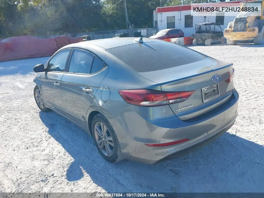 KMHD84LF2HU248834 2017 Hyundai Elantra Value Edition