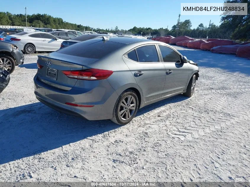 KMHD84LF2HU248834 2017 Hyundai Elantra Value Edition