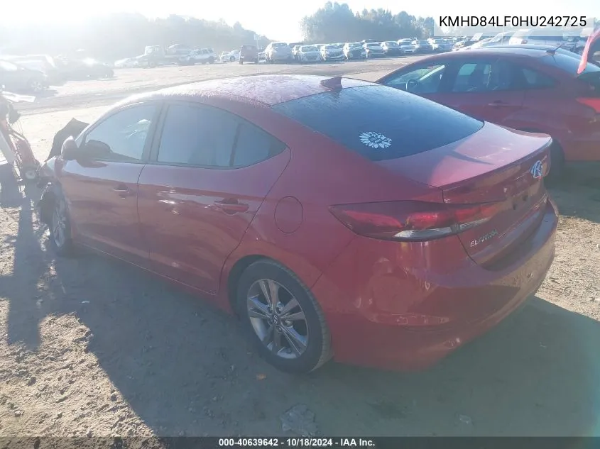 KMHD84LF0HU242725 2017 Hyundai Elantra Value Edition