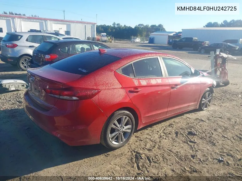 KMHD84LF0HU242725 2017 Hyundai Elantra Value Edition