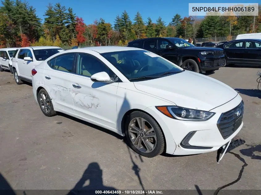 2017 Hyundai Elantra Limited VIN: 5NPD84LF8HH006189 Lot: 40643459