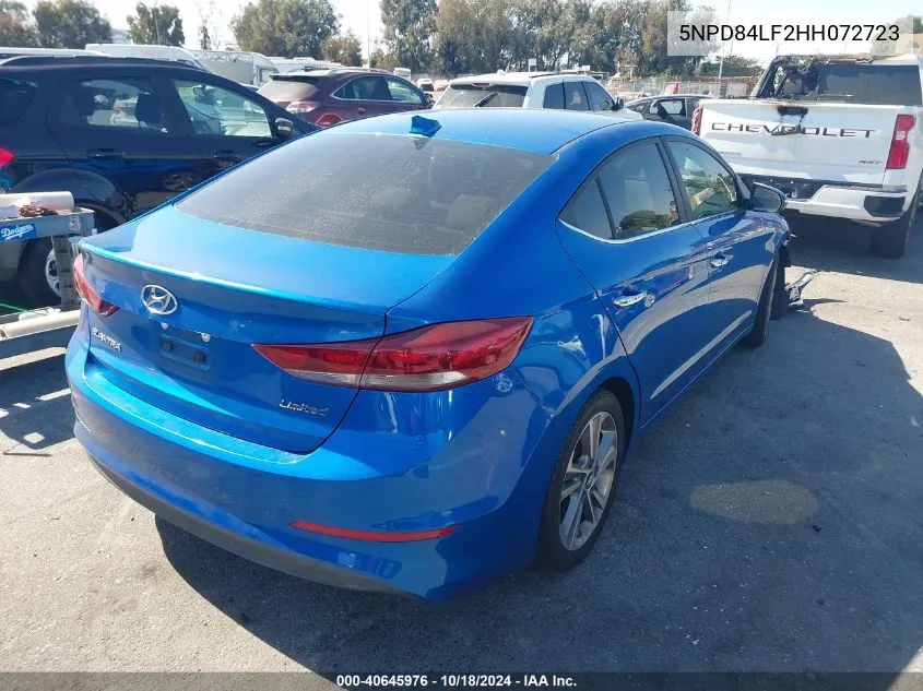 5NPD84LF2HH072723 2017 Hyundai Elantra Limited