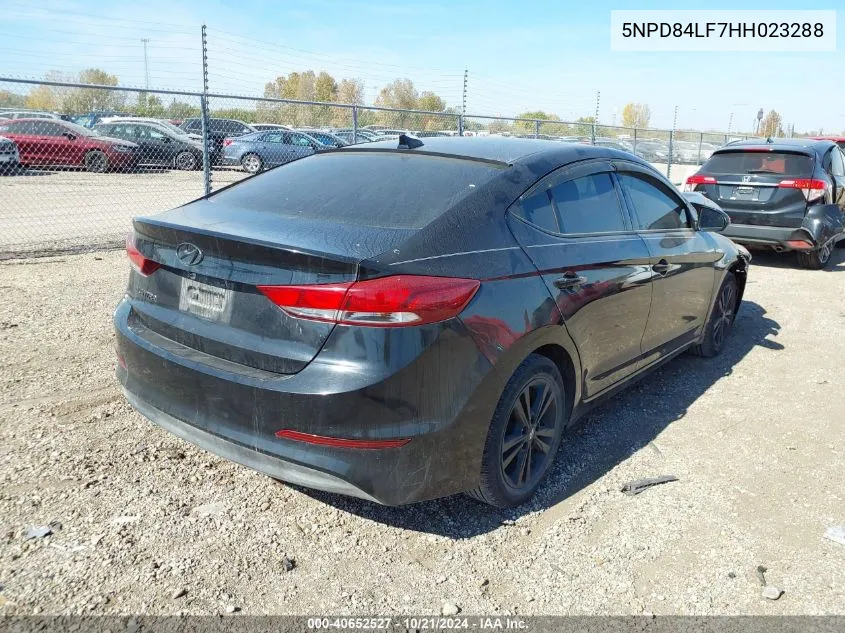 2017 Hyundai Elantra Se/Value/Limited VIN: 5NPD84LF7HH023288 Lot: 40652527