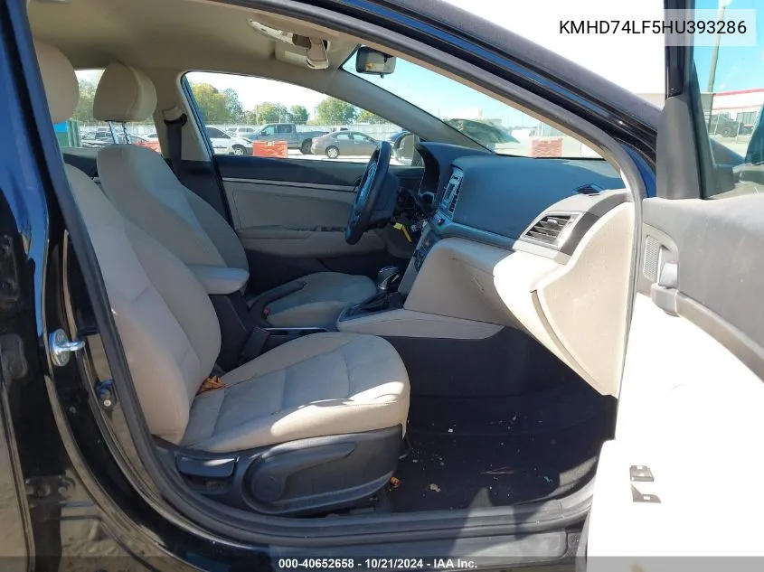 KMHD74LF5HU393286 2017 Hyundai Elantra Se