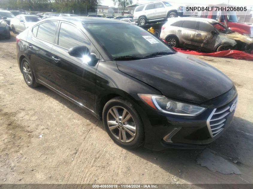 5NPD84LF7HH206805 2017 Hyundai Elantra Value Edition